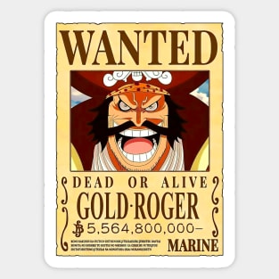 Gol D. Roger Wanted Poster - 5 Billion 564 Million 800 Thounsand Berries Sticker